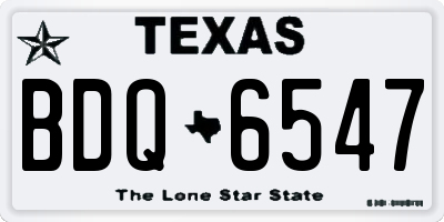 TX license plate BDQ6547