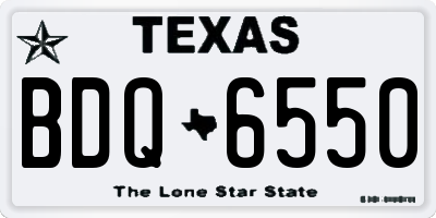 TX license plate BDQ6550