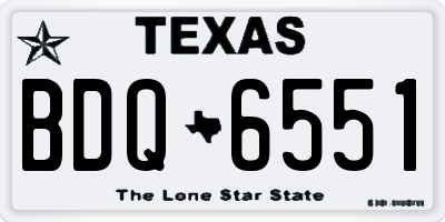 TX license plate BDQ6551