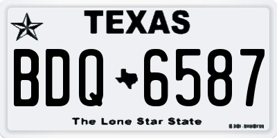 TX license plate BDQ6587