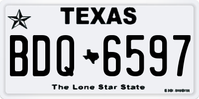 TX license plate BDQ6597