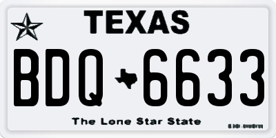 TX license plate BDQ6633