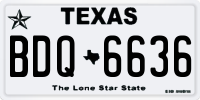 TX license plate BDQ6636