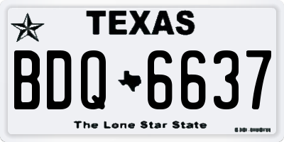 TX license plate BDQ6637