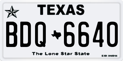 TX license plate BDQ6640