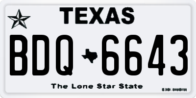TX license plate BDQ6643