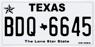 TX license plate BDQ6645