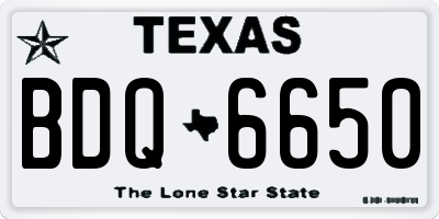 TX license plate BDQ6650
