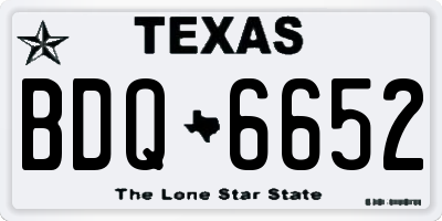 TX license plate BDQ6652