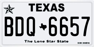 TX license plate BDQ6657