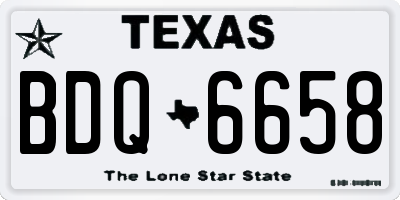 TX license plate BDQ6658
