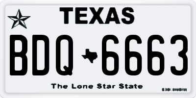 TX license plate BDQ6663