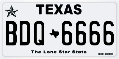 TX license plate BDQ6666