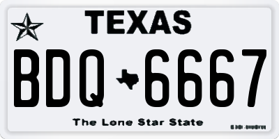 TX license plate BDQ6667