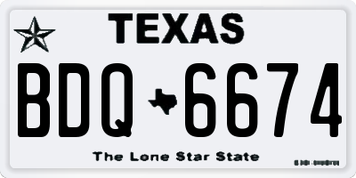 TX license plate BDQ6674