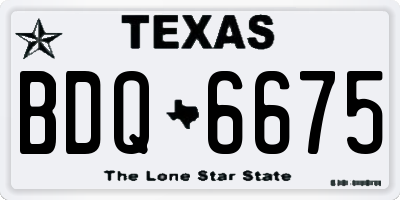 TX license plate BDQ6675