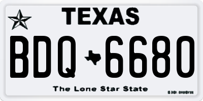 TX license plate BDQ6680