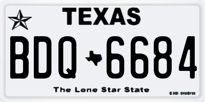 TX license plate BDQ6684