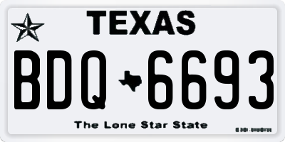 TX license plate BDQ6693