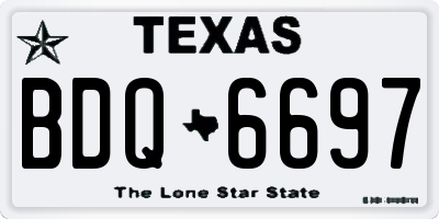 TX license plate BDQ6697