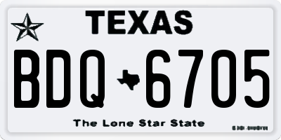 TX license plate BDQ6705