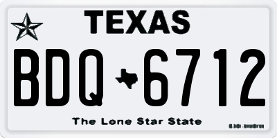 TX license plate BDQ6712