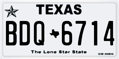 TX license plate BDQ6714