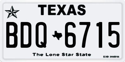 TX license plate BDQ6715