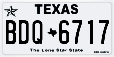TX license plate BDQ6717