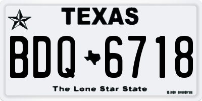 TX license plate BDQ6718