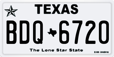 TX license plate BDQ6720