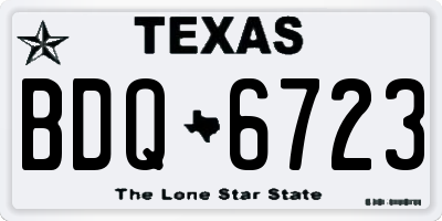 TX license plate BDQ6723