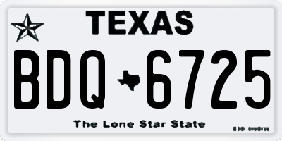 TX license plate BDQ6725