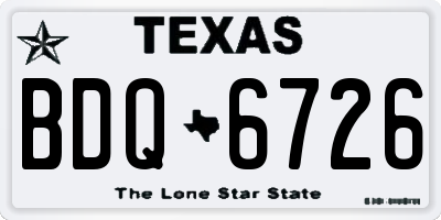 TX license plate BDQ6726