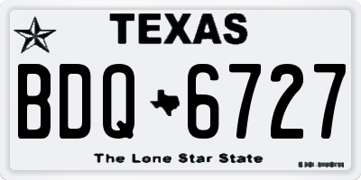 TX license plate BDQ6727