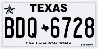TX license plate BDQ6728