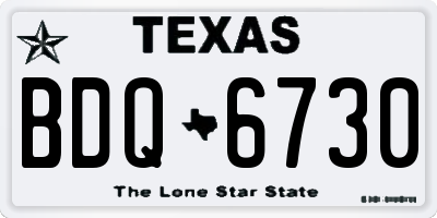 TX license plate BDQ6730