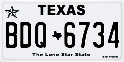 TX license plate BDQ6734