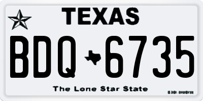 TX license plate BDQ6735