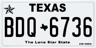 TX license plate BDQ6736