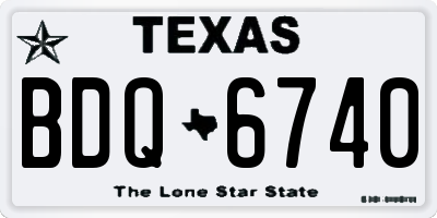 TX license plate BDQ6740