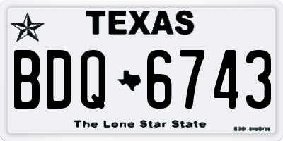 TX license plate BDQ6743