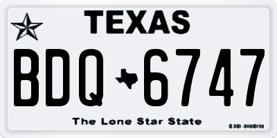 TX license plate BDQ6747
