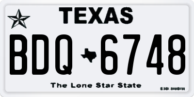 TX license plate BDQ6748