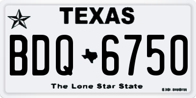 TX license plate BDQ6750