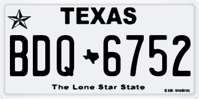 TX license plate BDQ6752