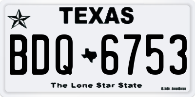 TX license plate BDQ6753