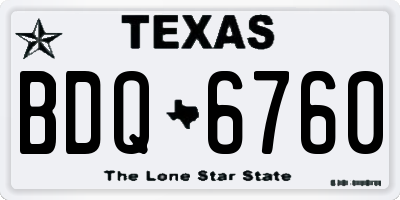 TX license plate BDQ6760