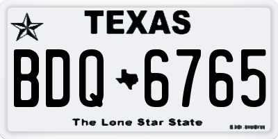 TX license plate BDQ6765