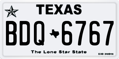 TX license plate BDQ6767